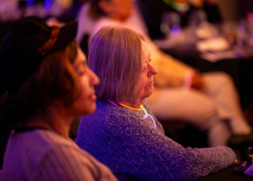 women at gallery talk